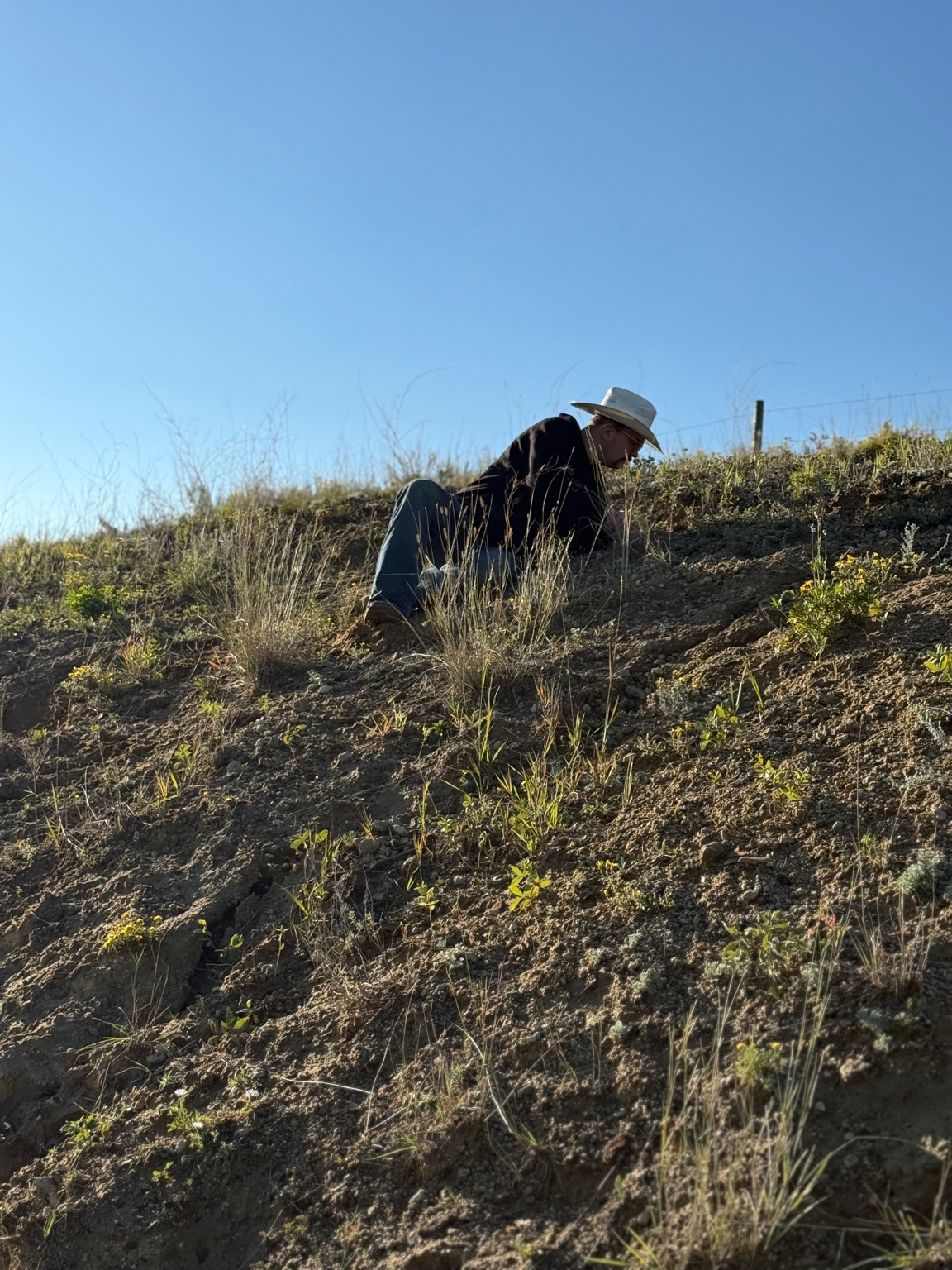 Nate scanning the hillside