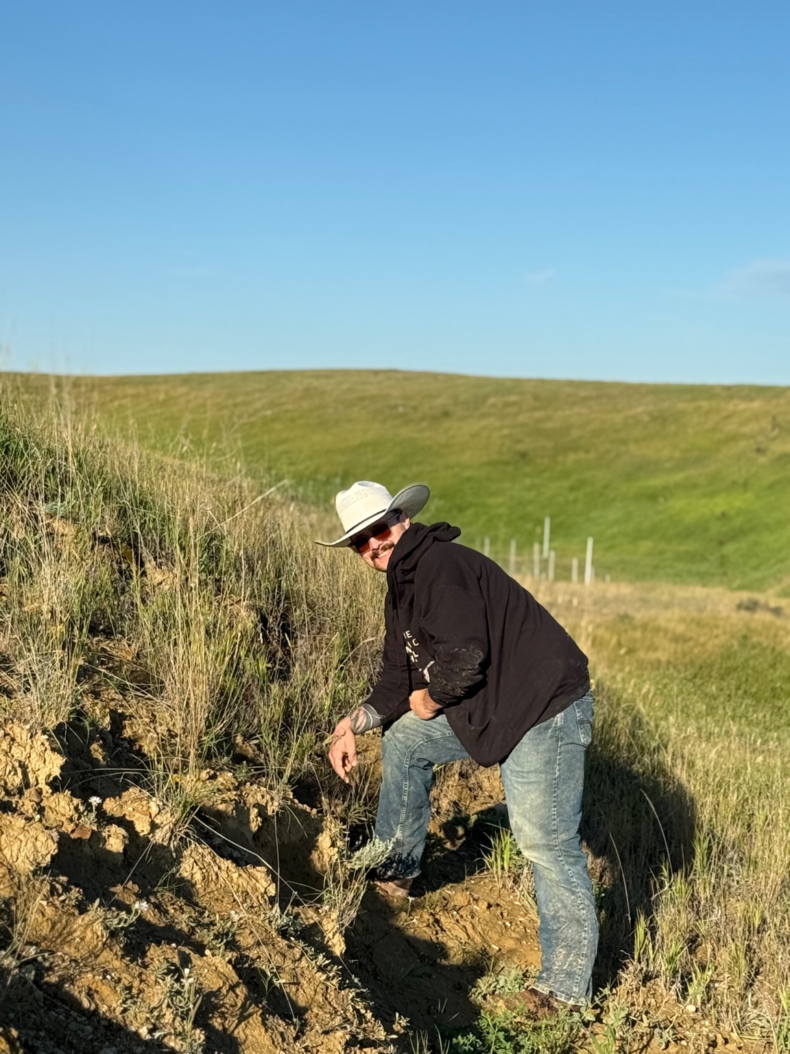 Nate smiling while prospecting